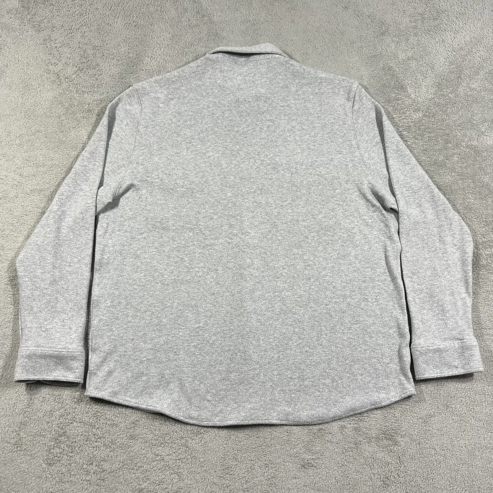 Faherty Legend Sweater Shirt Mens 2XL Gray Button Up Flannel Pockets Stretch
